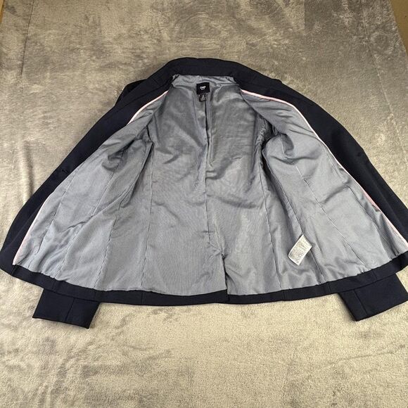 Gap Blazer Womens 8 Navy CL Academy Stretch Lined One Button Jacket Career - Picture 7 of 16